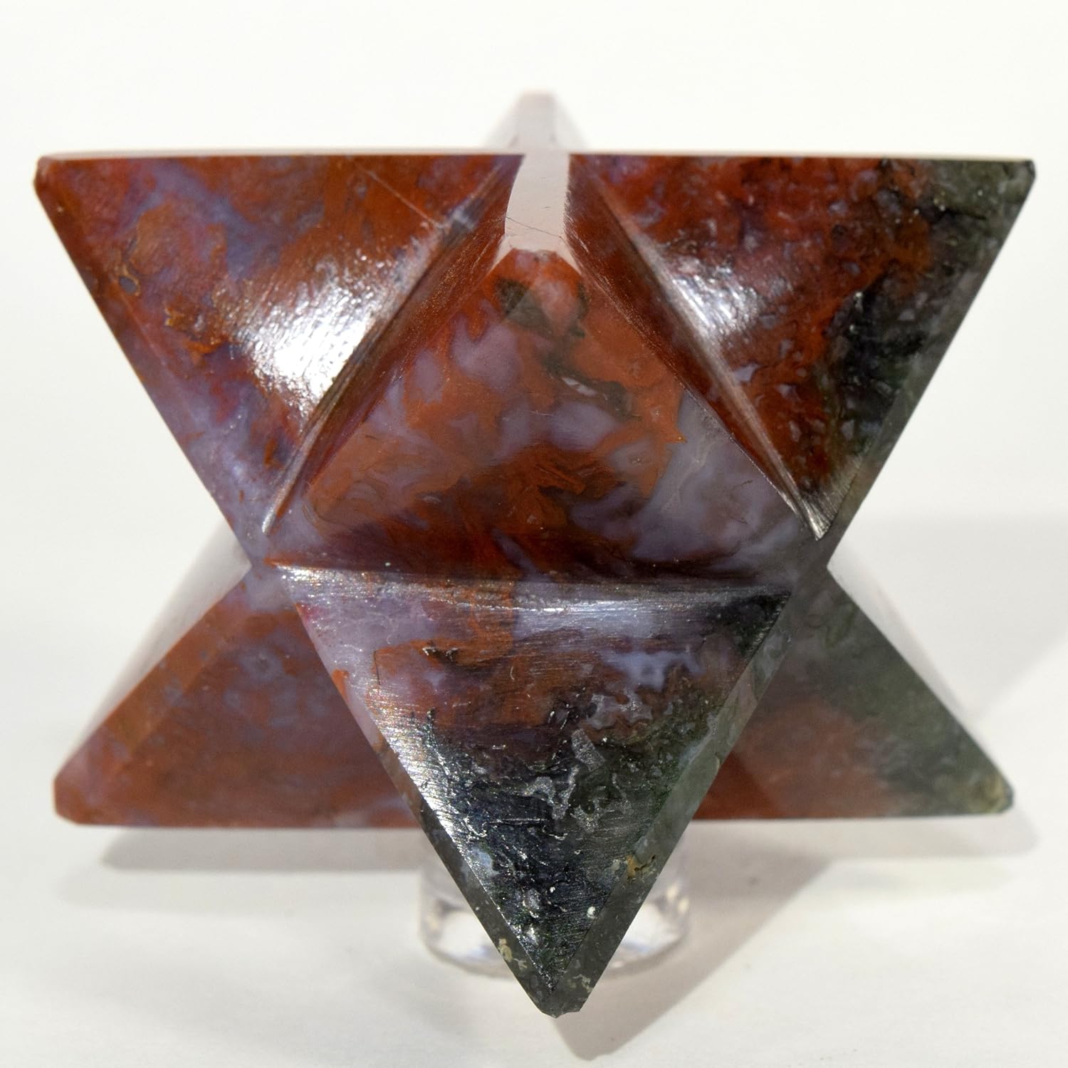 HC Set 67mm 8 Point Merkaba Star Natural Crystal Stones
