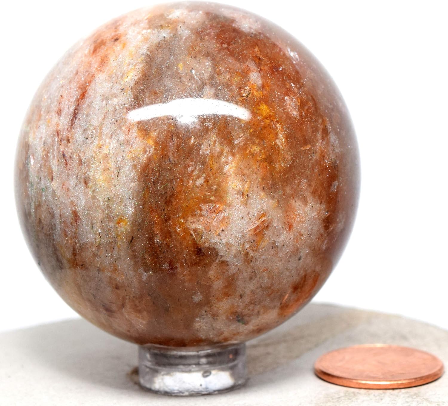 HQRP 2 Inch Yellow Quartz Sphere with Stand