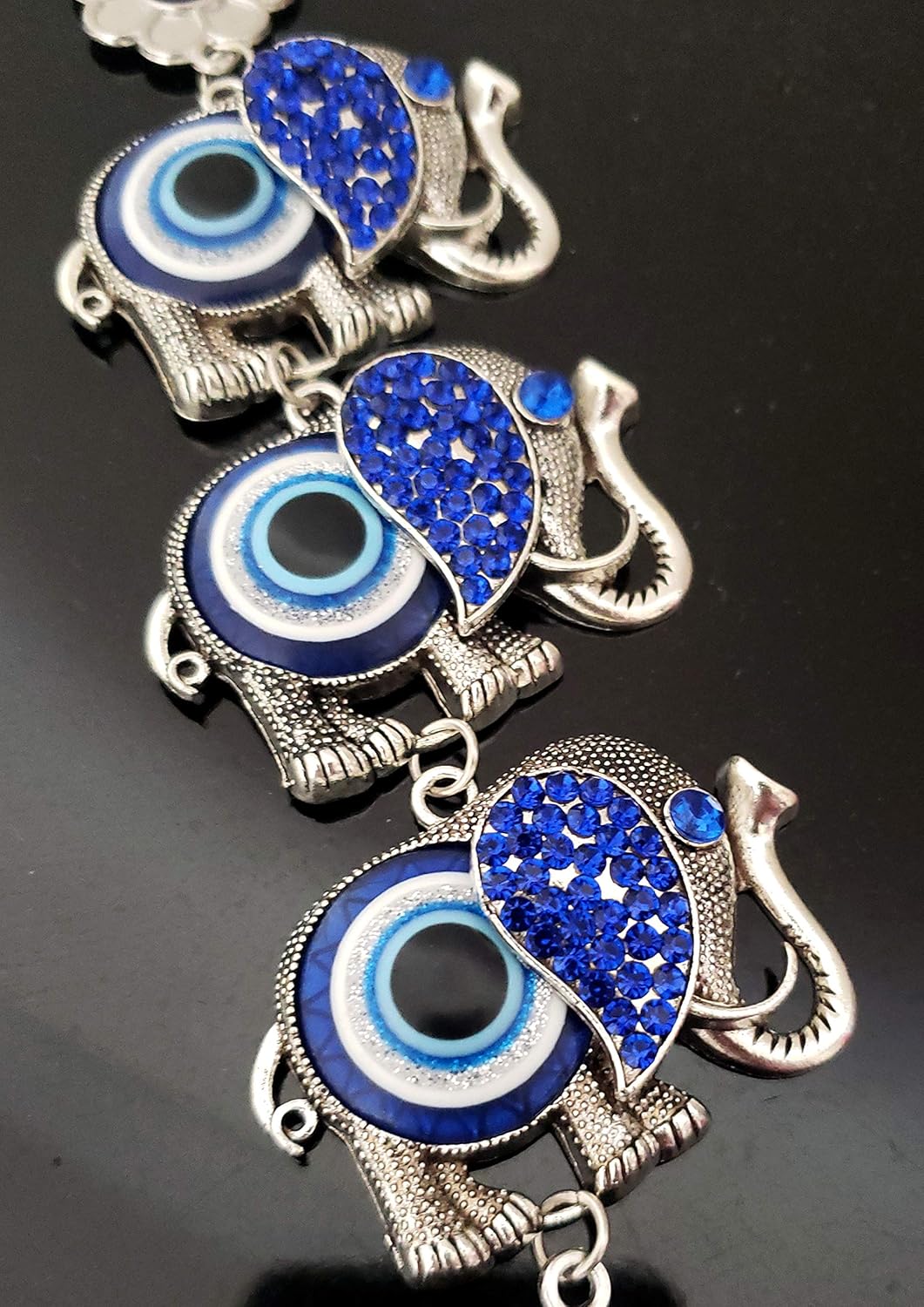 Turkish Blue Evil Eye Lucky Elephant Wall Hanging Decor Amulet