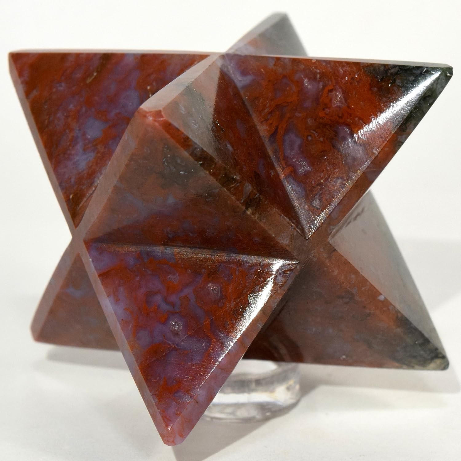 HC Set 67mm 8 Point Merkaba Star Natural Crystal Stones