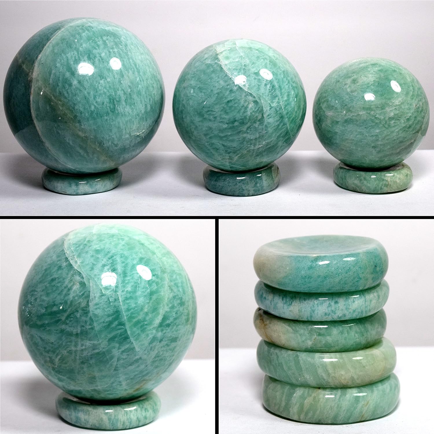 HQRP 37mm Green Amazonite Crystal Stand