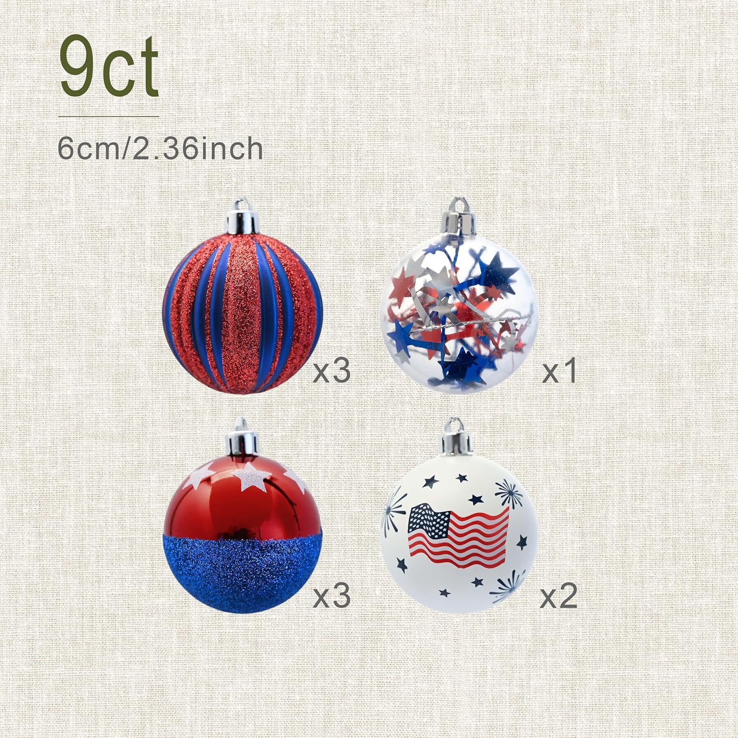 DecorbyHannah 4th of July Tree Decorations Red White Blue