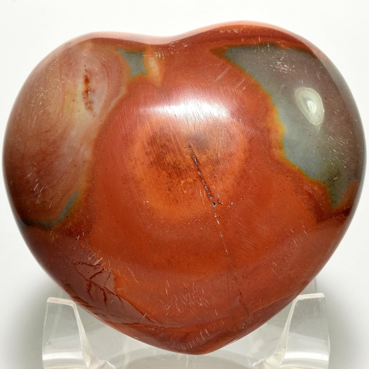 Polychrome Jasper Heart with Acrylic Stand